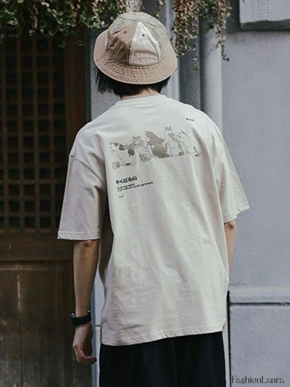 Men’s Kitten Short Sleeve Tee Off White / S Tops&Tees