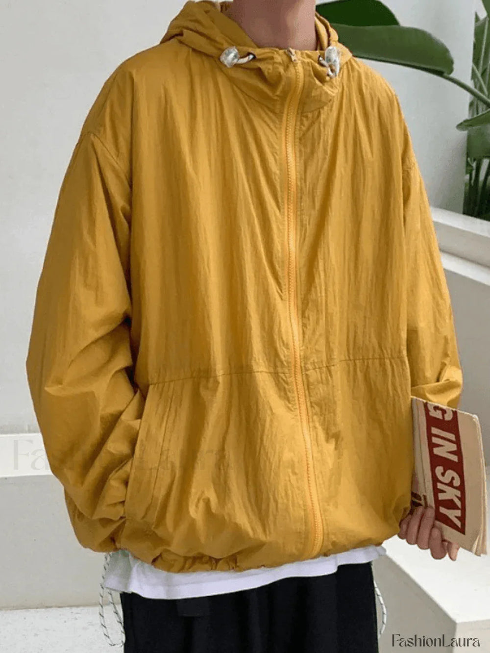 Men’s Lightweight Zipper Hooded Jacket Yellow / M Jackets