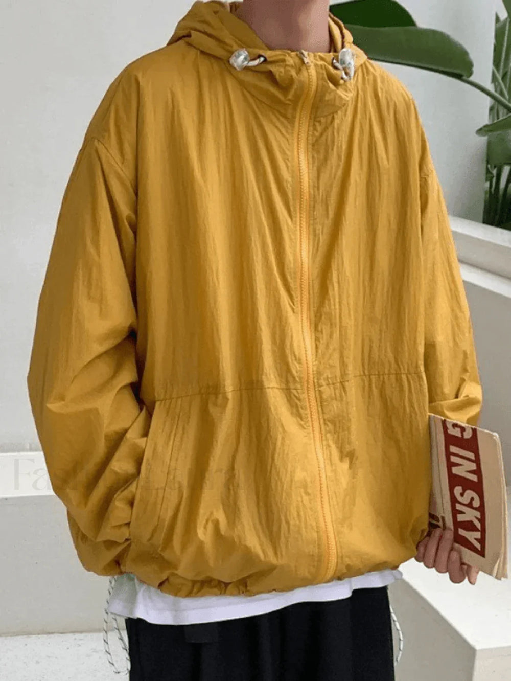 Men’s Lightweight Zipper Hooded Jacket Yellow / M Jackets
