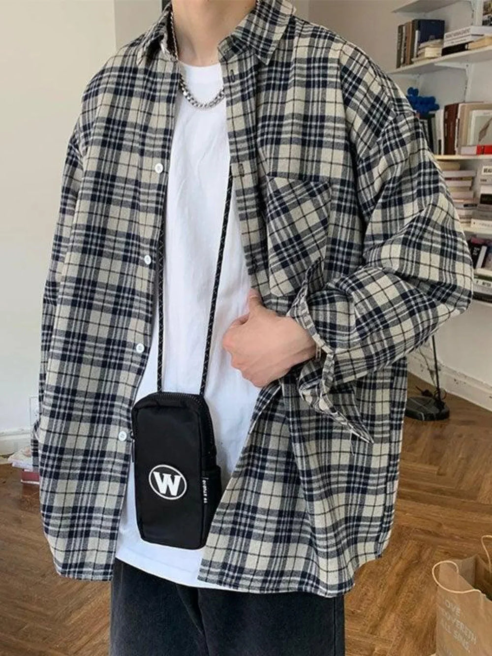 Men’s Long Sleeve Checkered Shirt Shirts