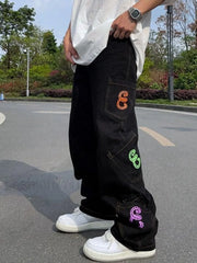 Men’s Multi Pocket Printed Cargo Jeans Jeans