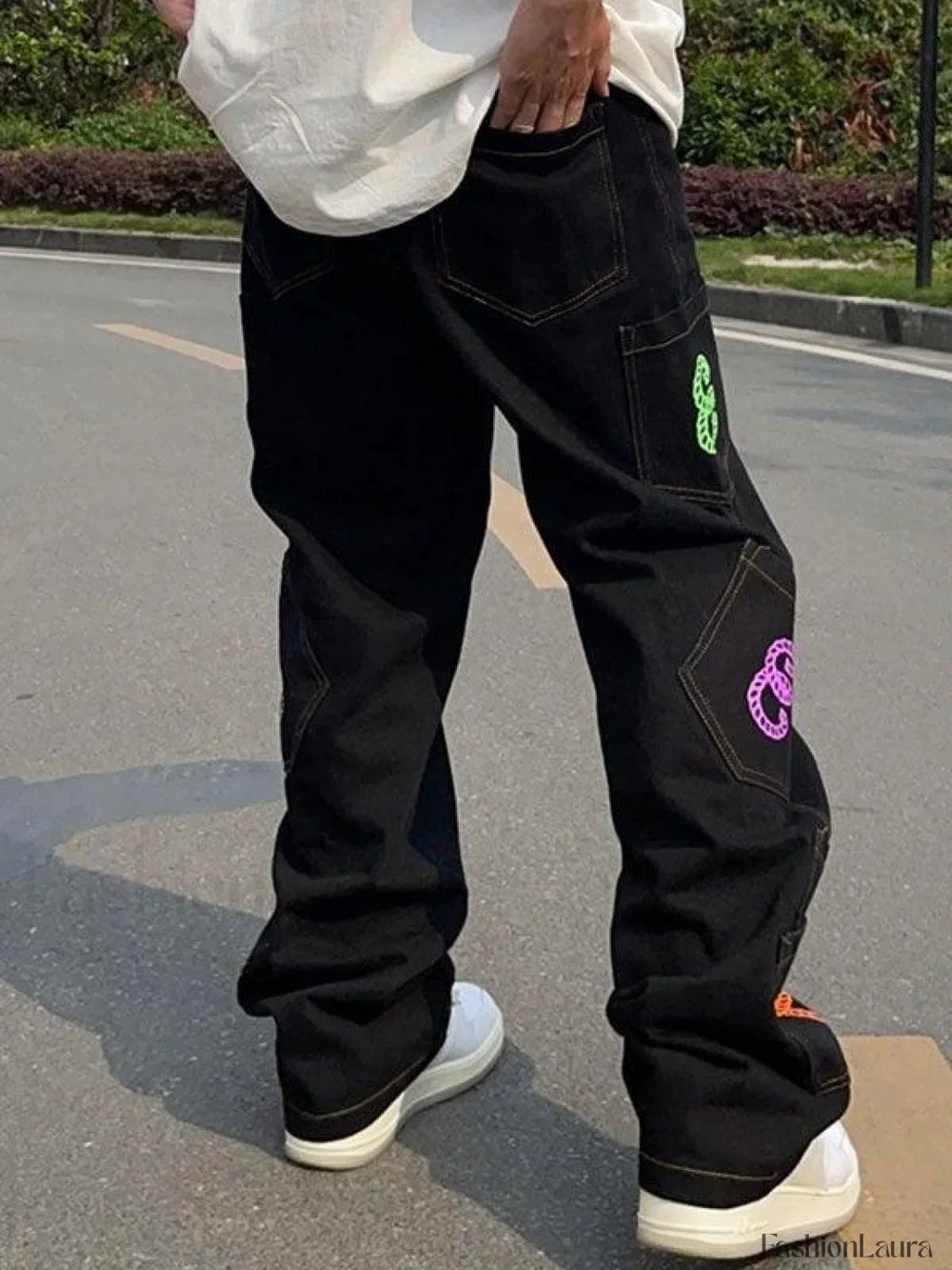 Men’s Multi Pocket Printed Cargo Jeans Jeans