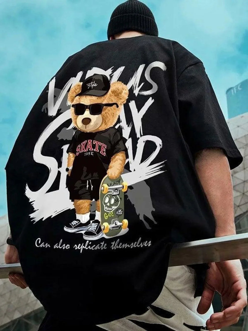 Men’s Skate Bear Graphic Tee Tops&Tees