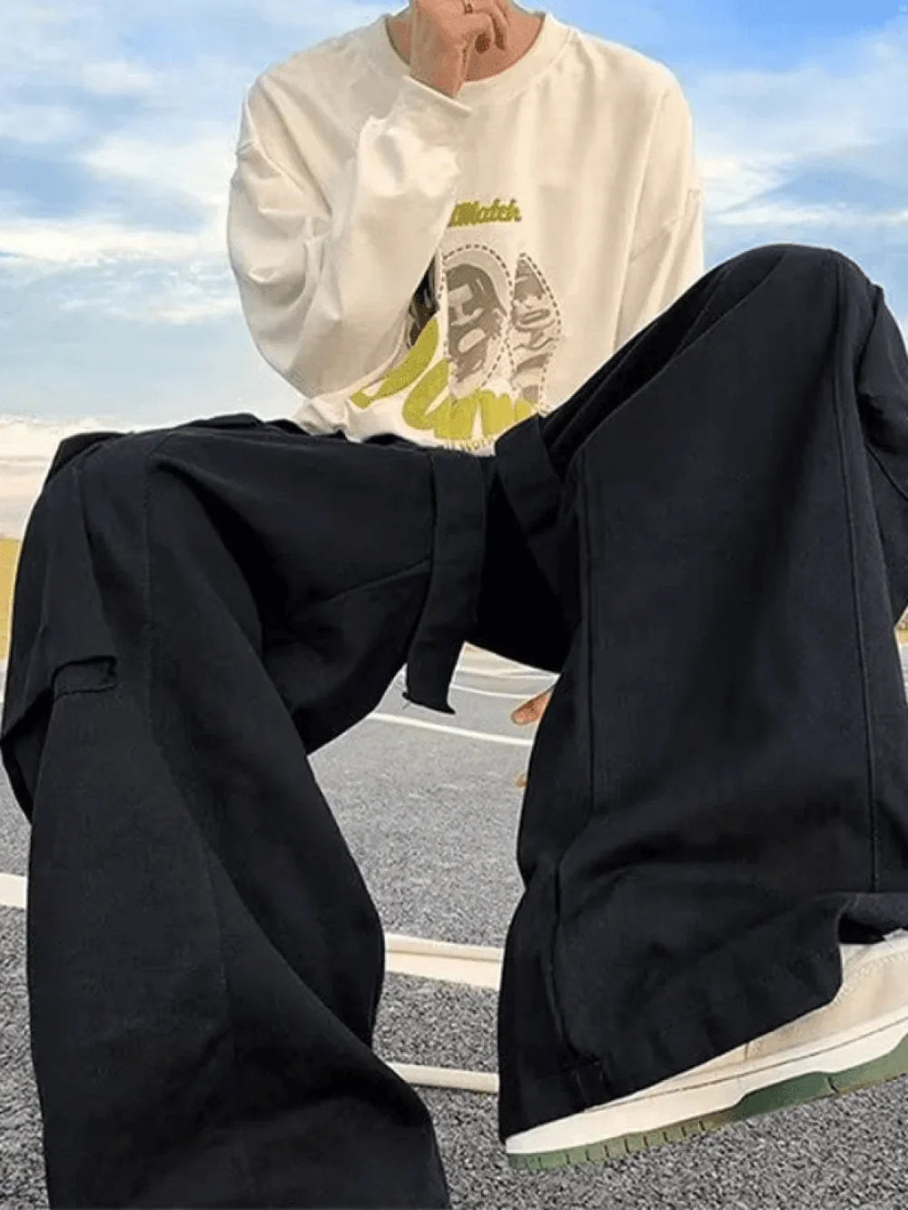 Men’s Strap Detail Pocket Loose Cargo Pants Pants