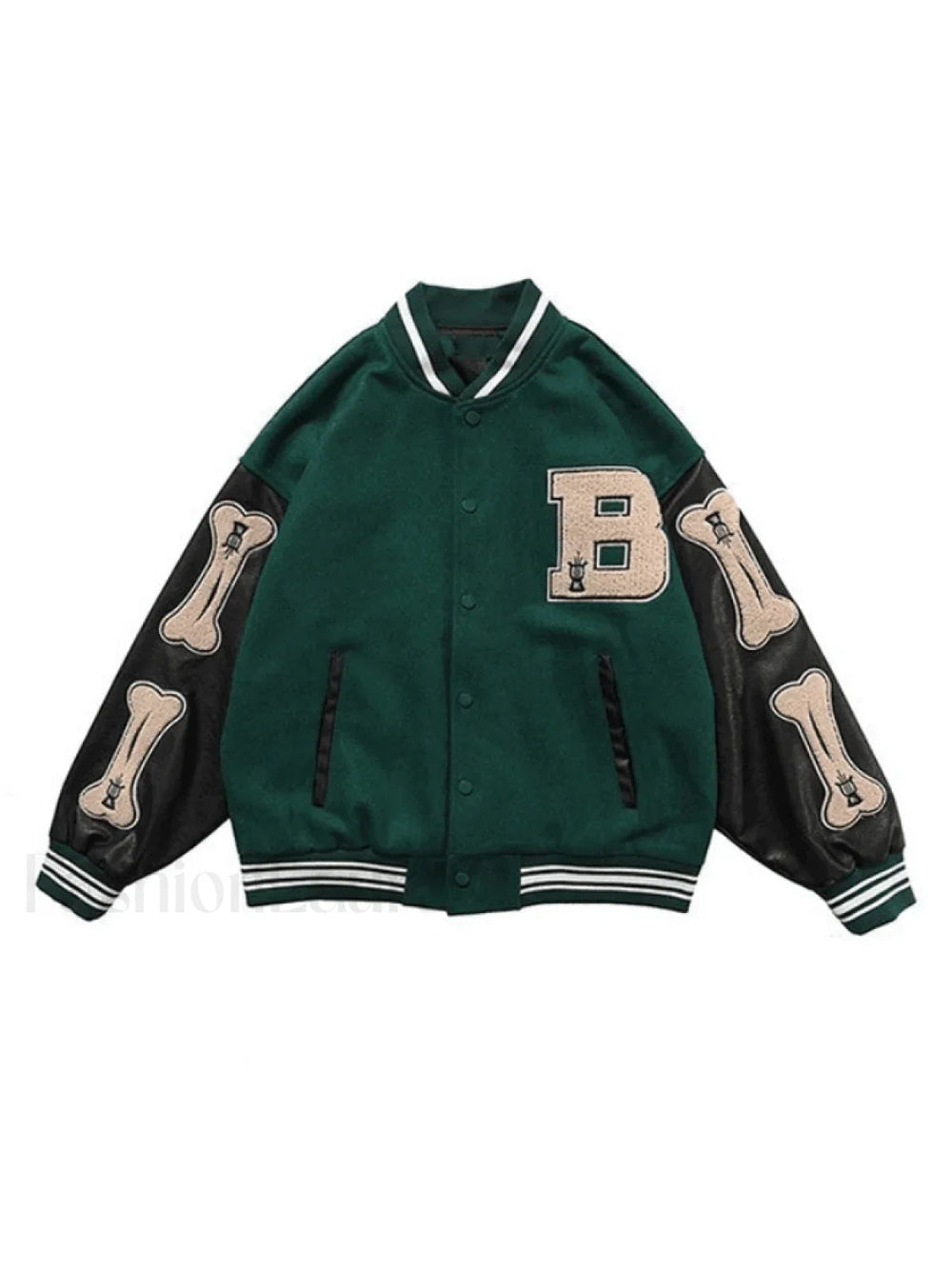 Men’s Toweling Embroidered Varsity Jacket Green / M Jackets