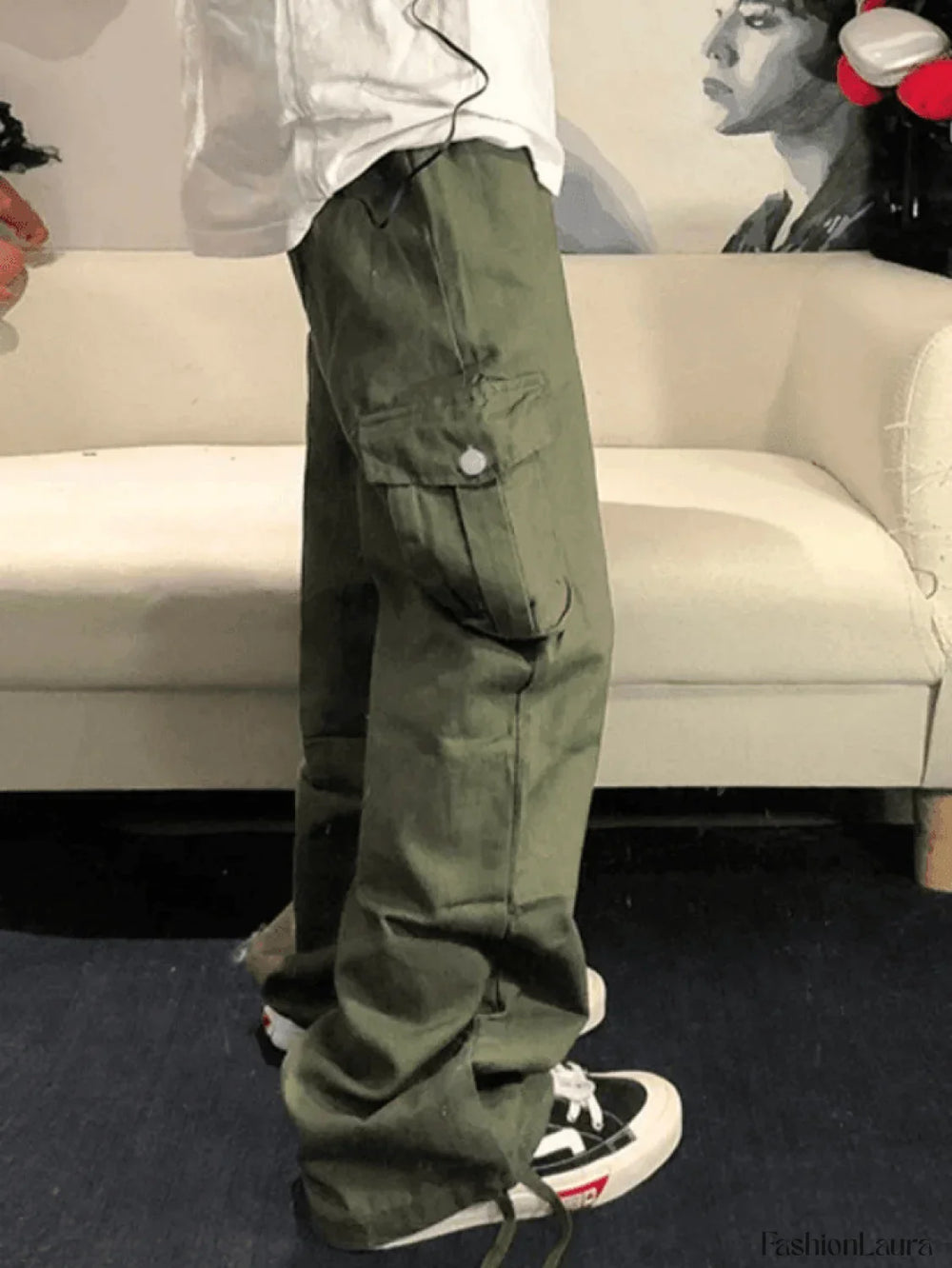 Men’s Vintage Straight Leg Cargo Pants Green / M Pants
