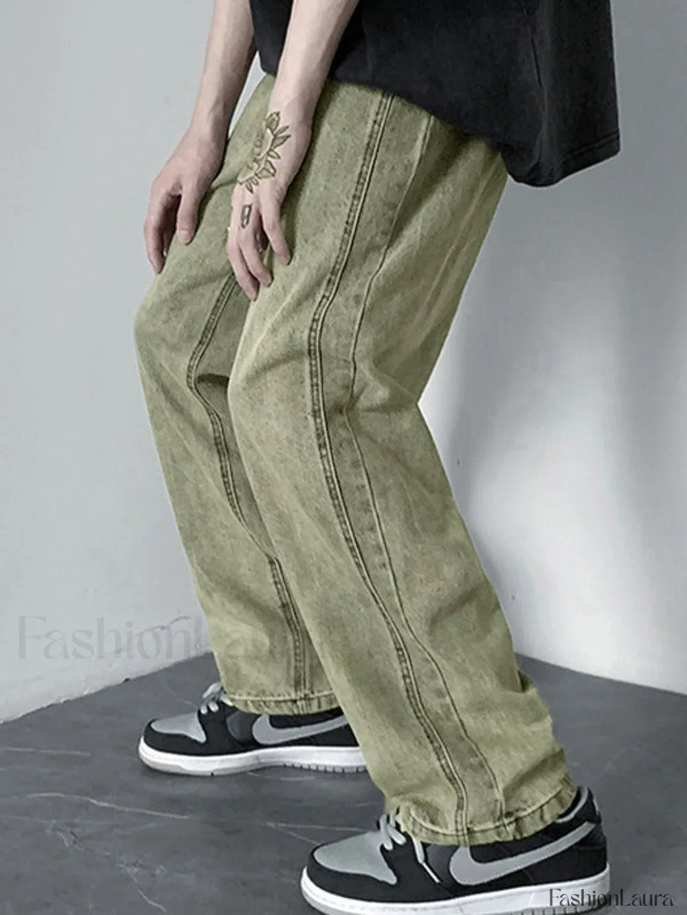 Men’s Vintage Washed Loose Jeans loose jeans