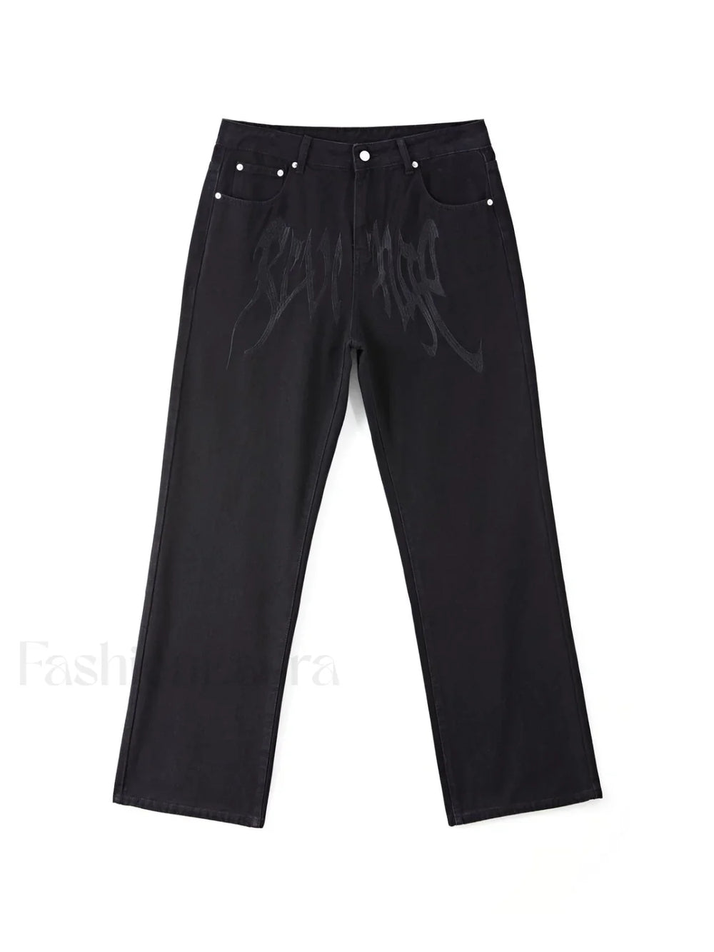 Men’s Washed Revenge Straight Leg Jeans loose jeans