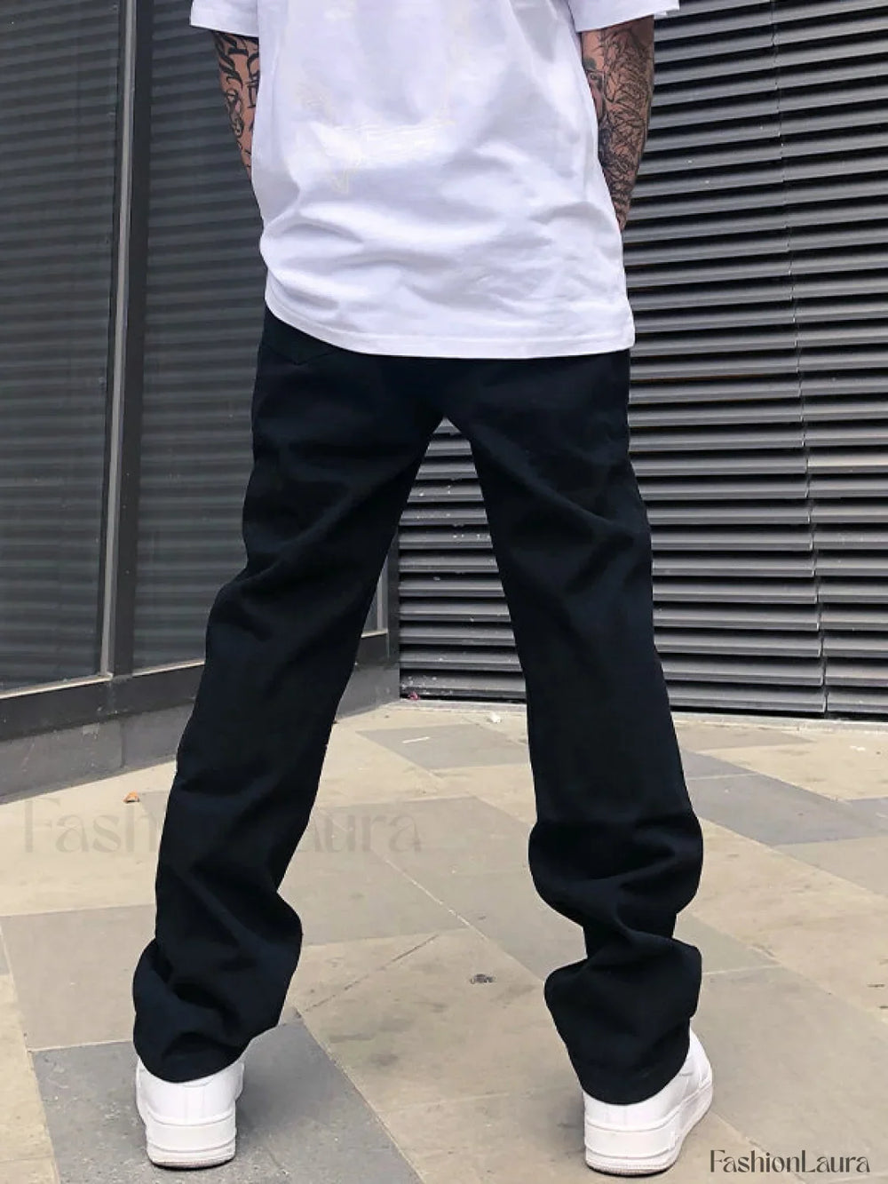 Men’s Washed Revenge Straight Leg Jeans loose jeans