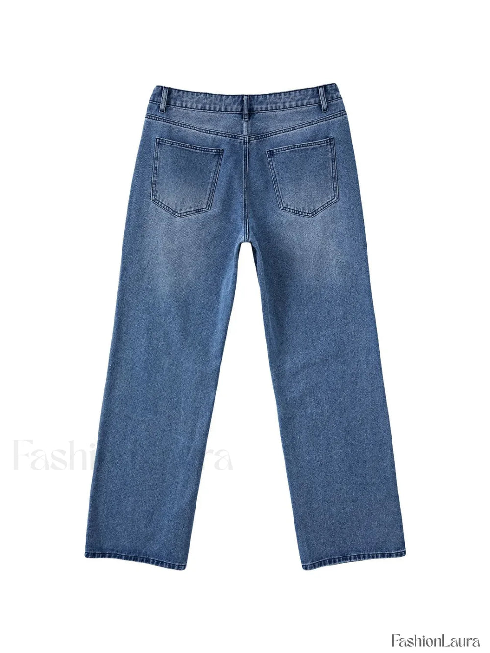 Men’s Washed Revenge Straight Leg Jeans loose jeans