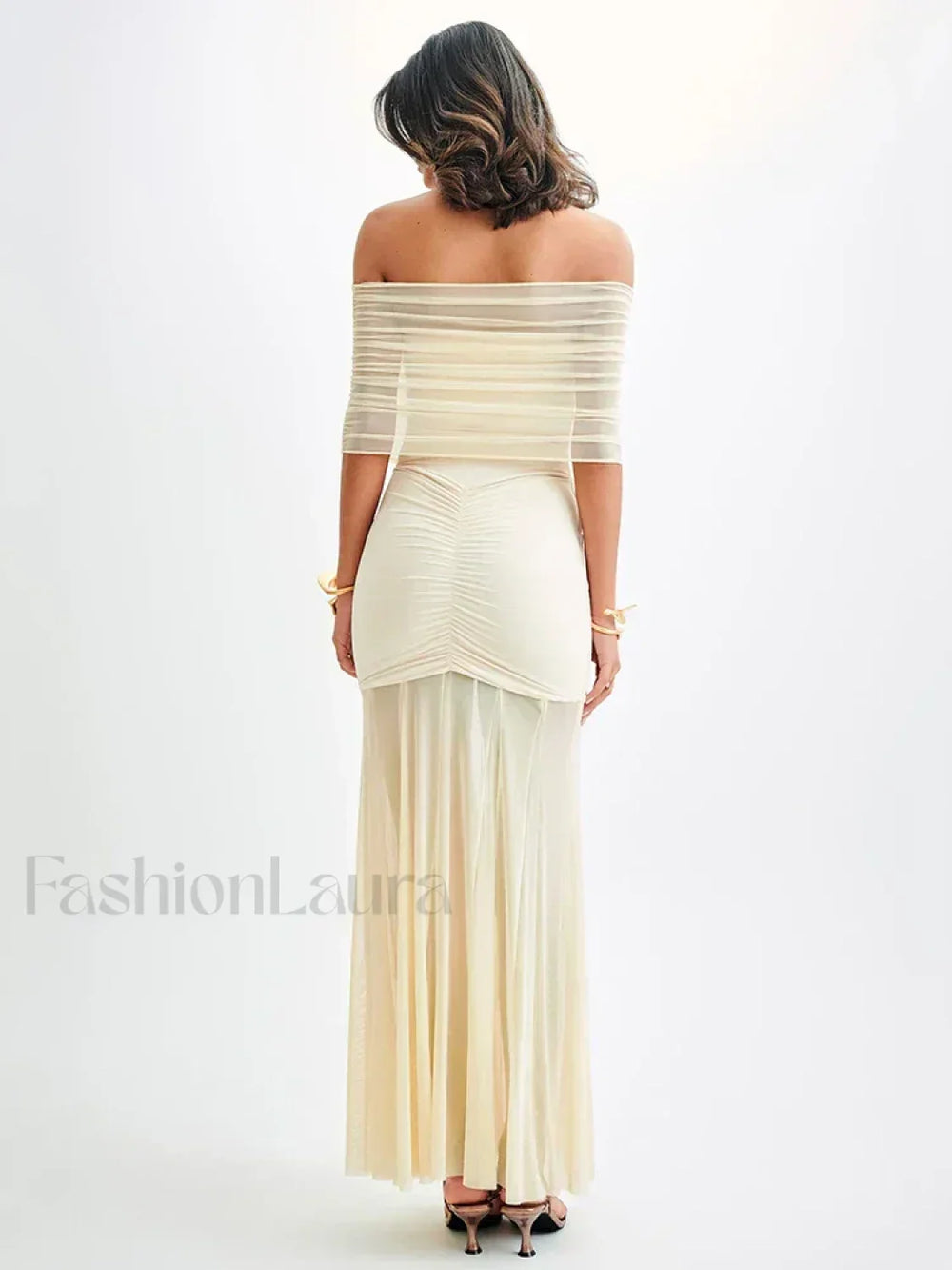 Mesh Double Layer Maxi Dress