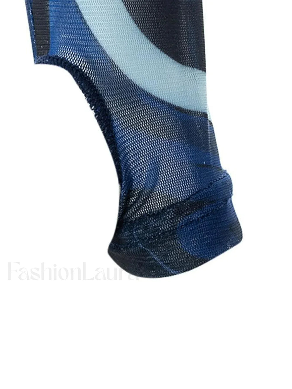 Mesh Long Sleeve Marble Print Crop Top Tops&Tees