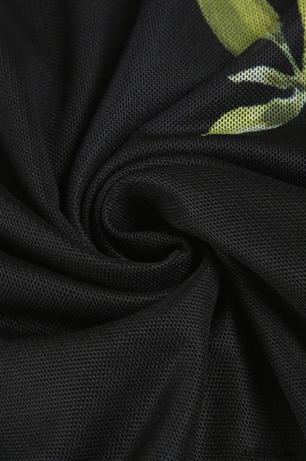 Mesh Stitching Irregular Pleated Plant Print Maxi Dress