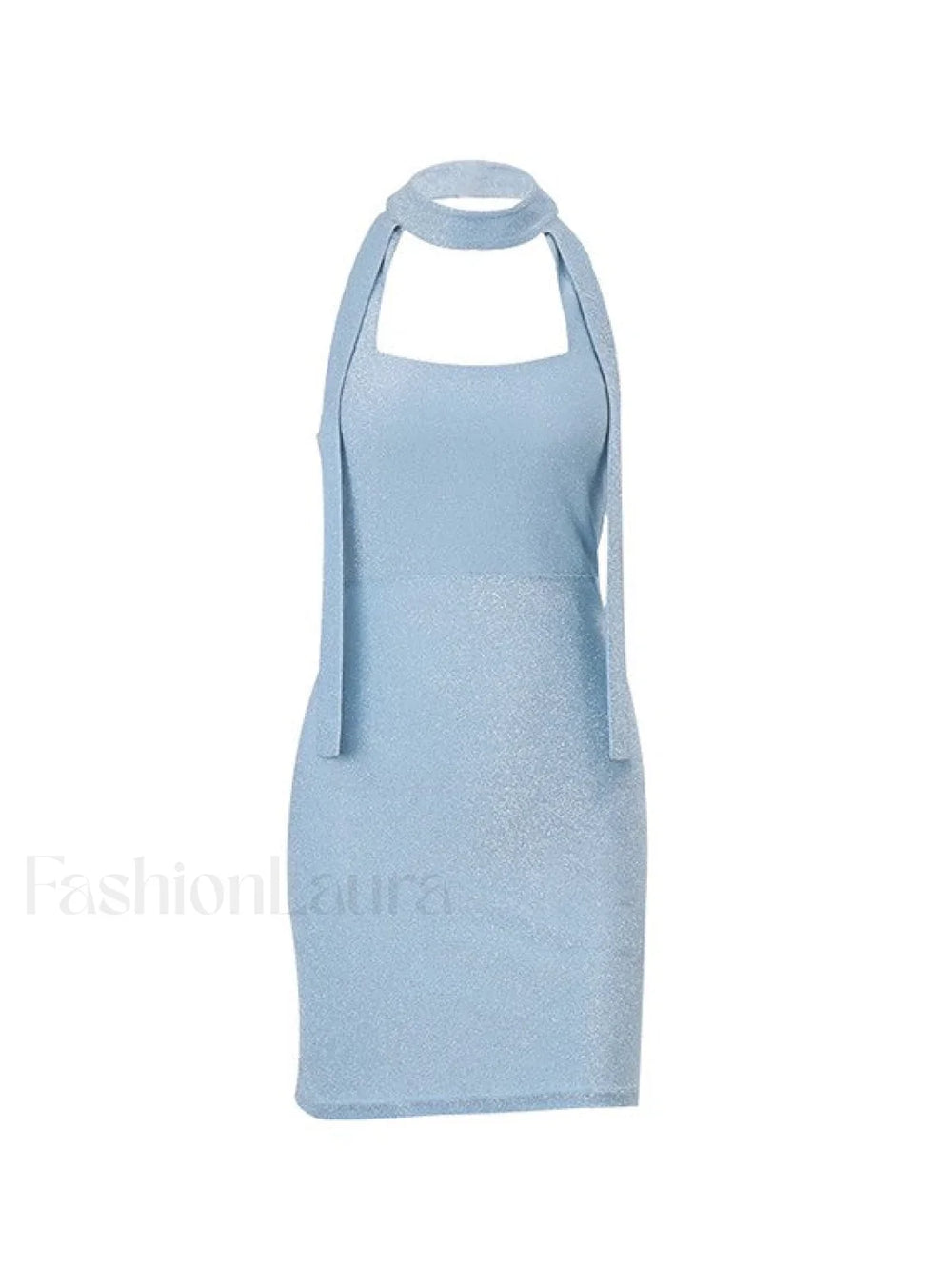 Metallic Halter Bodycon Mini Dress Mini Dresses