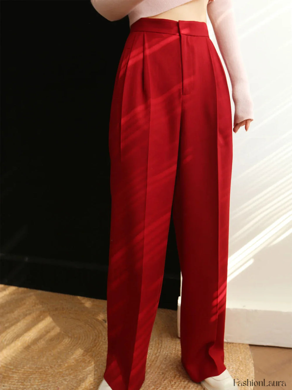 Middle Waist Pleated Tapered Pants Pants