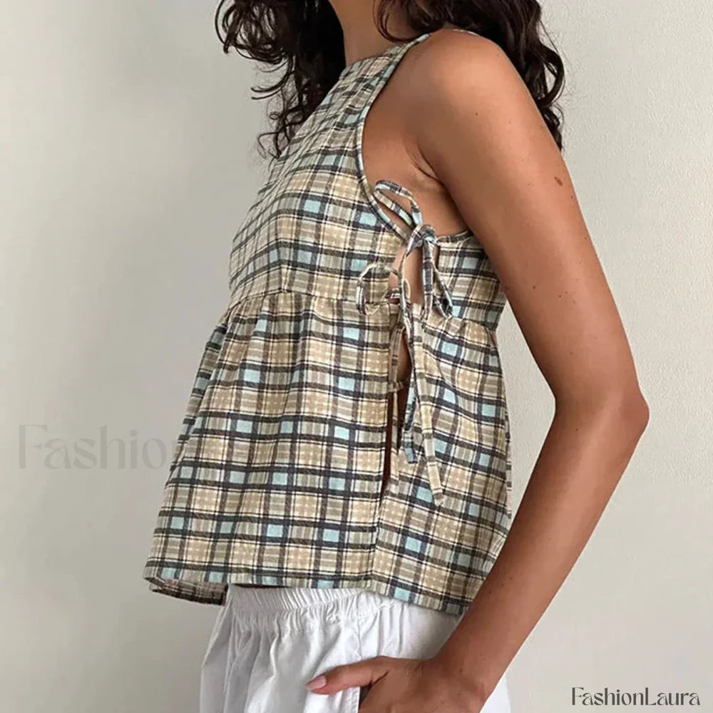 Milkmaid Side Tie Crop Top