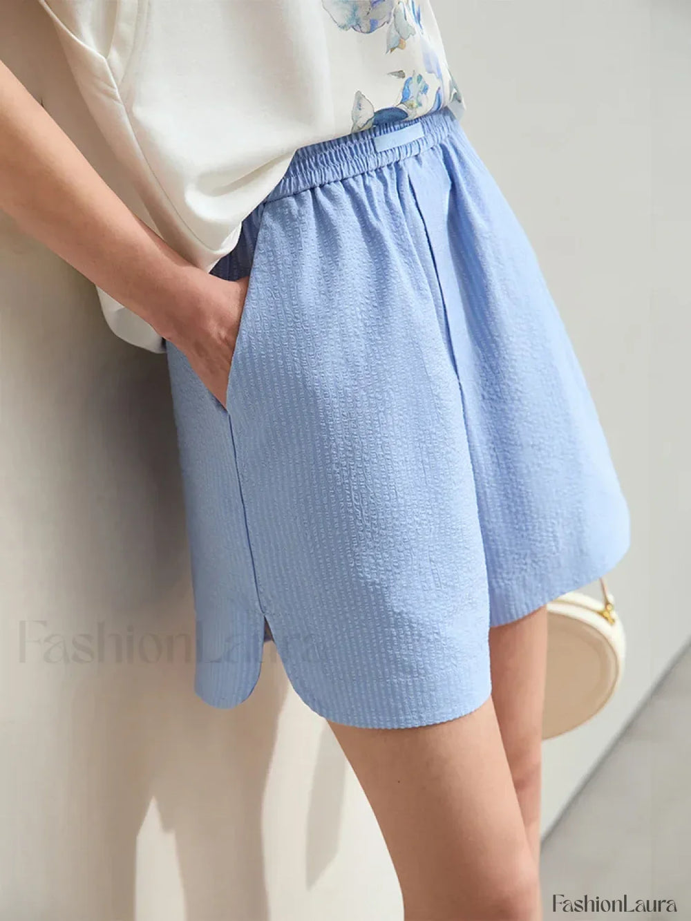 Minimalism Striped Casual Basic Fashion Slit Short