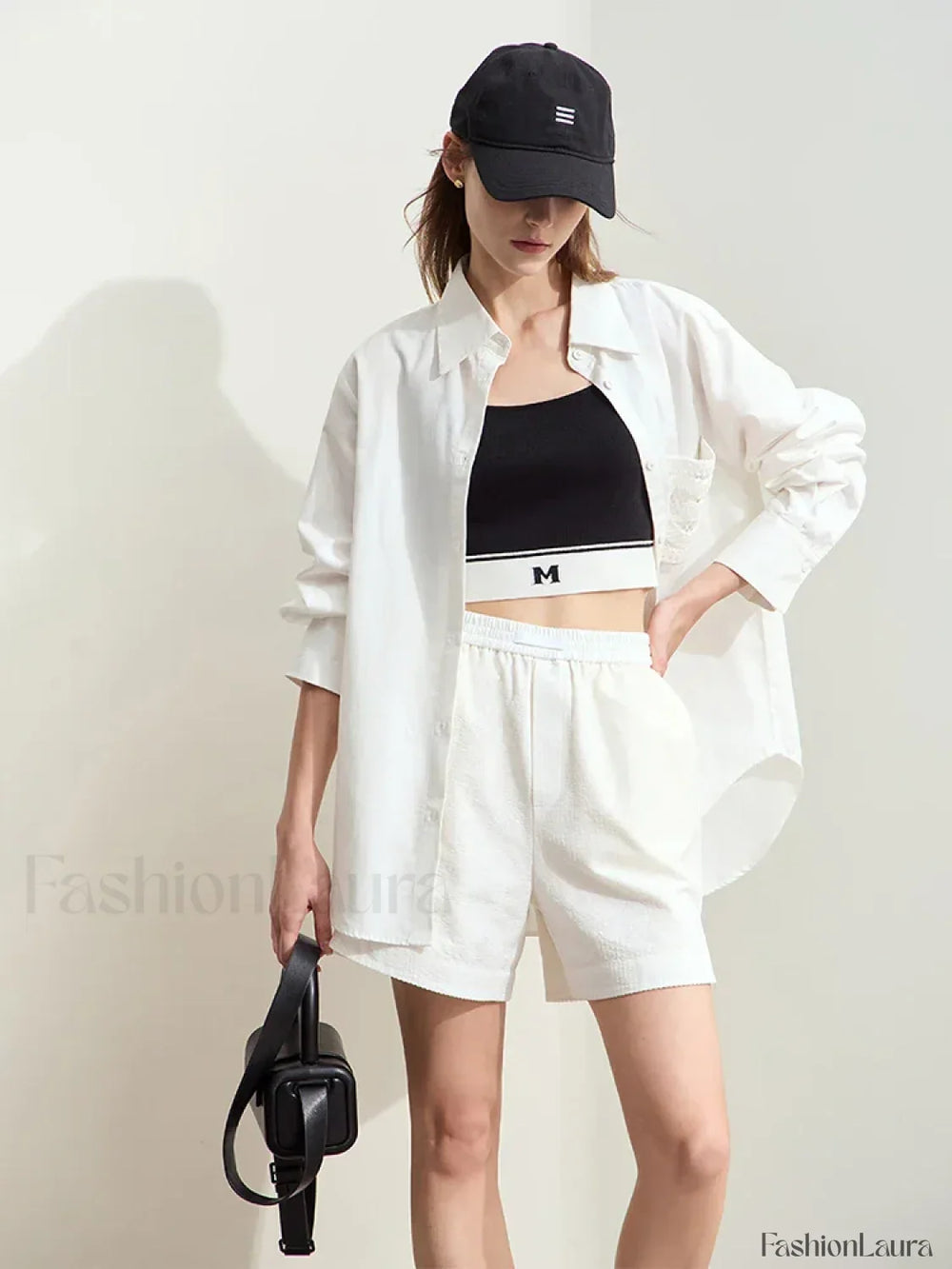 Minimalism Striped Casual Basic Fashion Slit Short