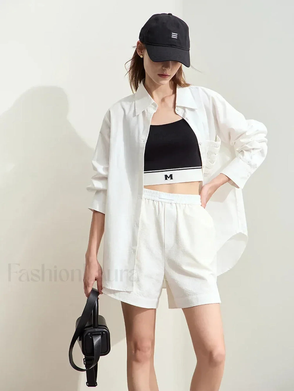 Minimalism Striped Casual Basic Fashion Slit Short