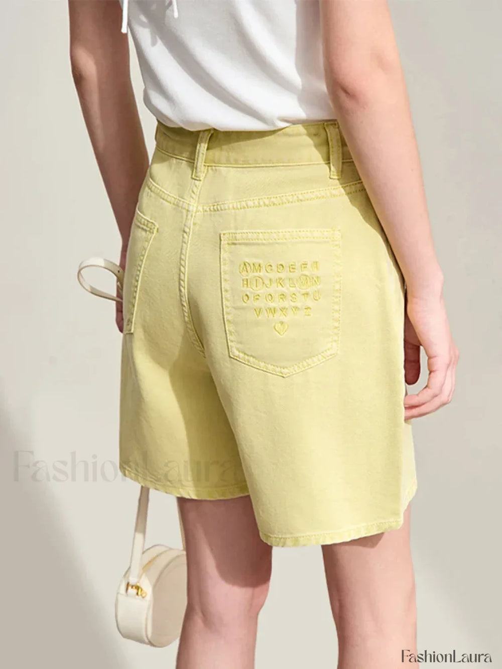 Minimalism Women Denim Casual Loose Retro Straight Short