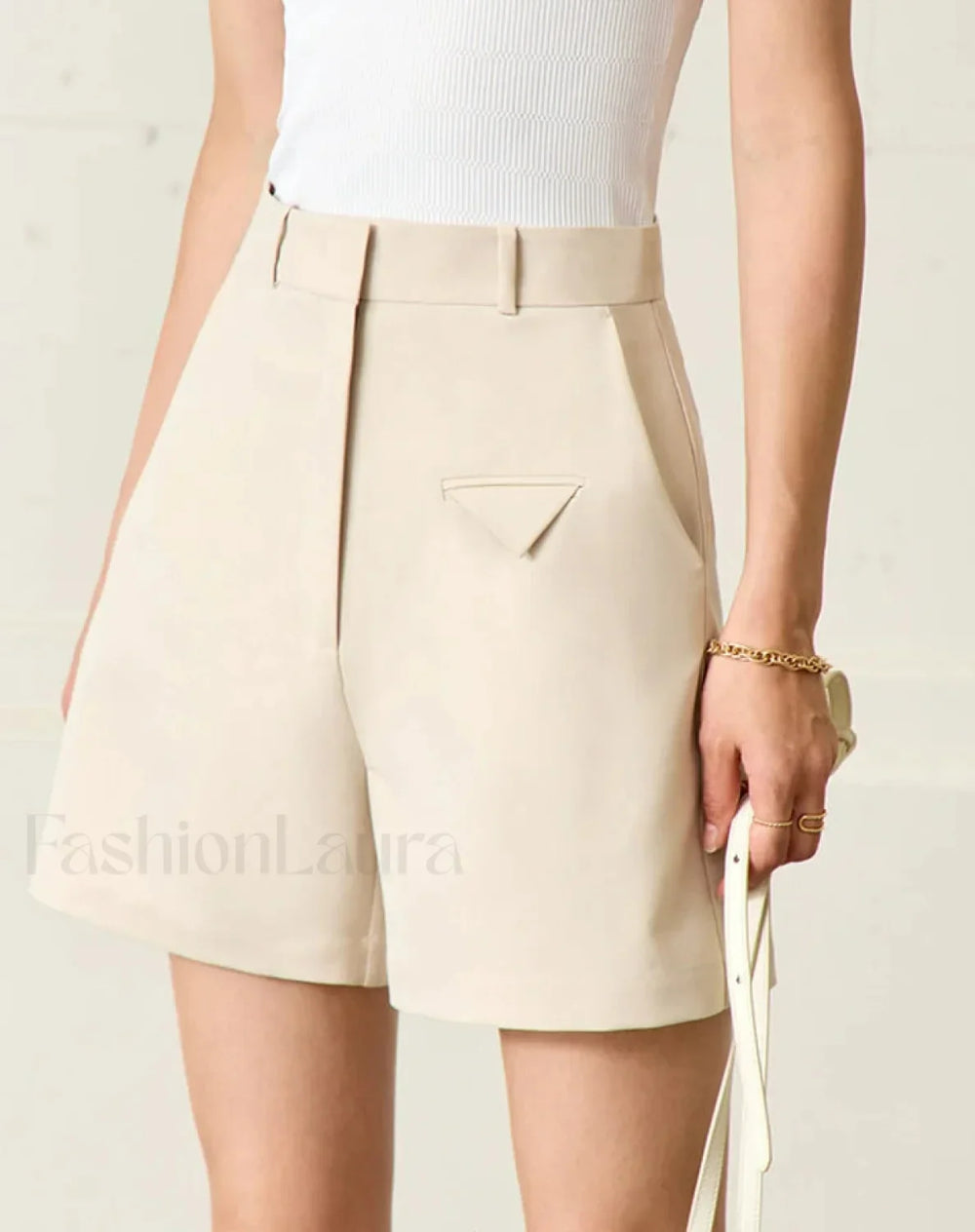 Minimalism Women Straight Casual Office Lady Black Short