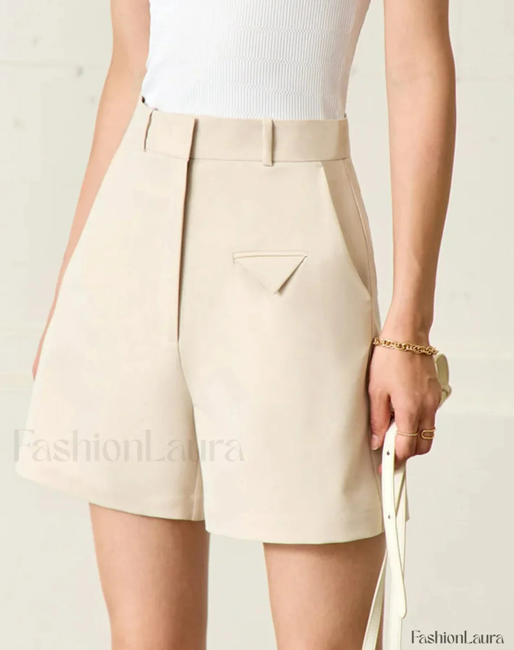 Minimalism Women Straight Casual Office Lady Black Short