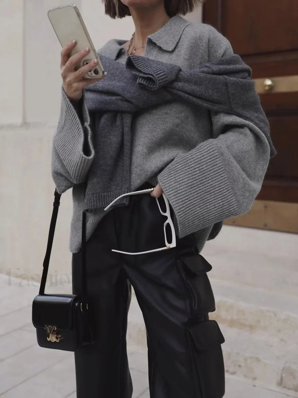 Minimalist Charming Oversized Sweater Sweaters L