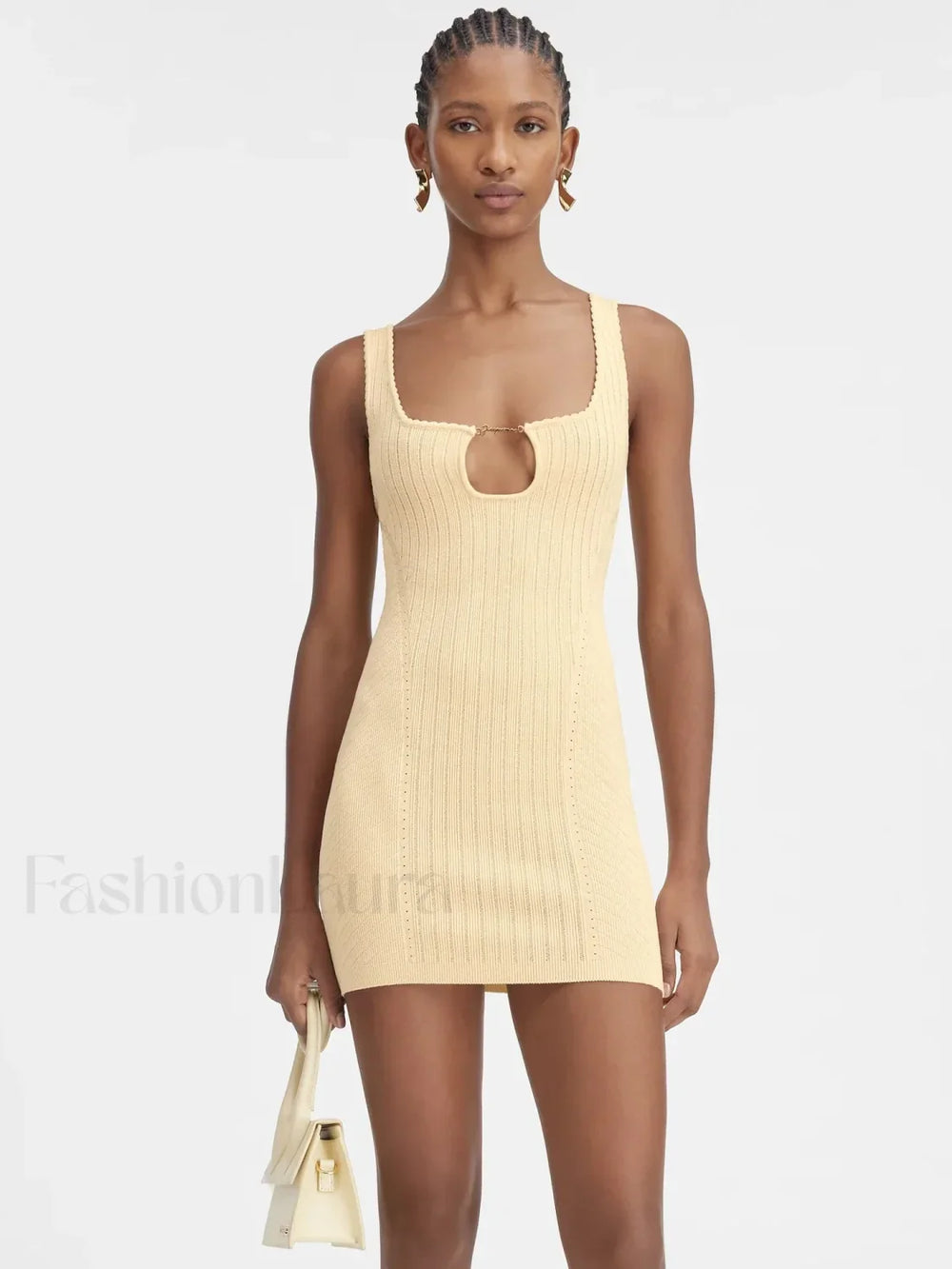 Minimalist Knit Party Mini Dress YELLOW / One Size / CHINA