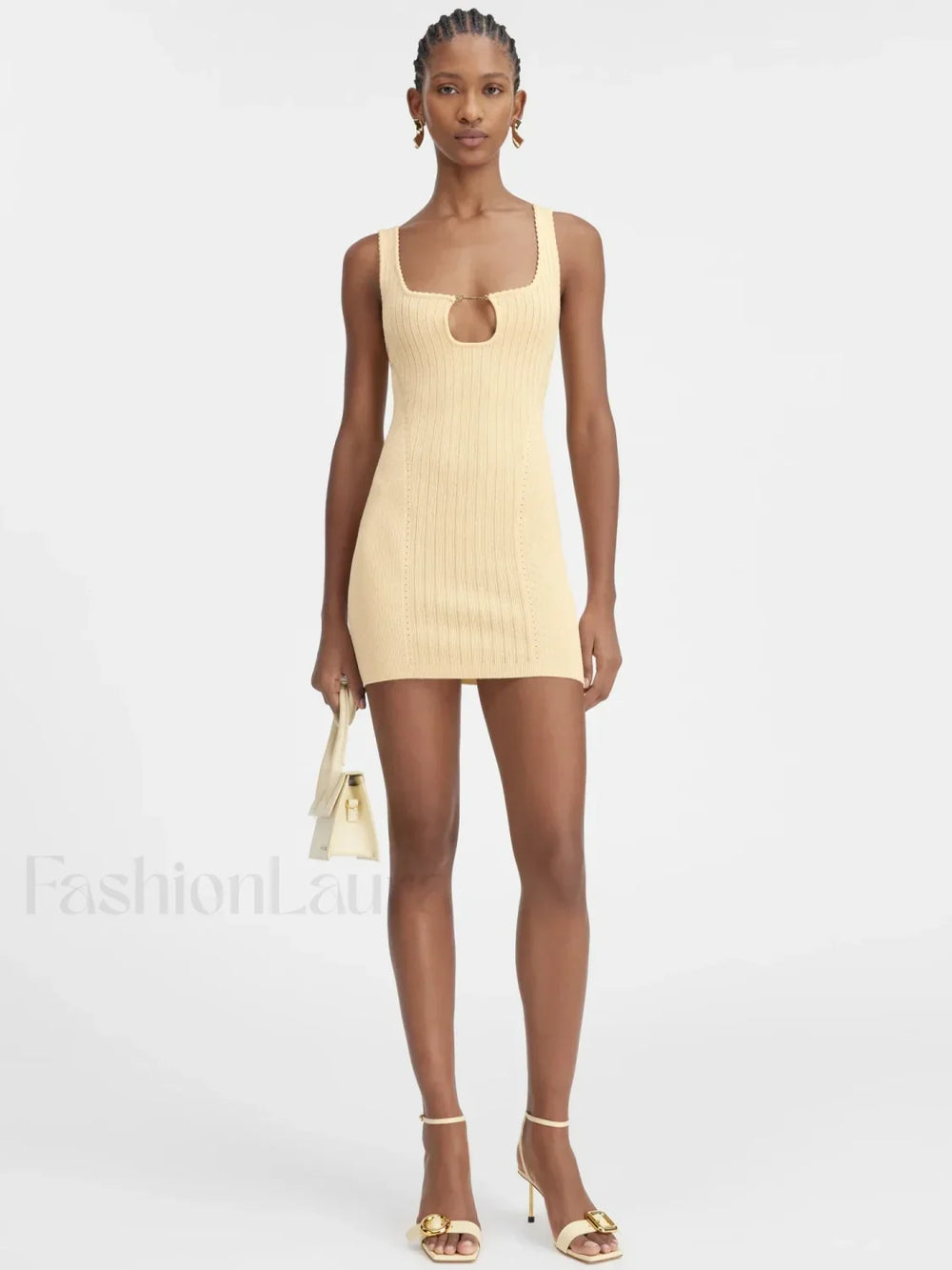 Minimalist Knit Party Mini Dress YELLOW / One Size / CHINA