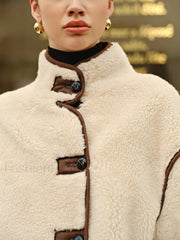 Minky Contrast Piping Fleece Jacket Fleece Jackets