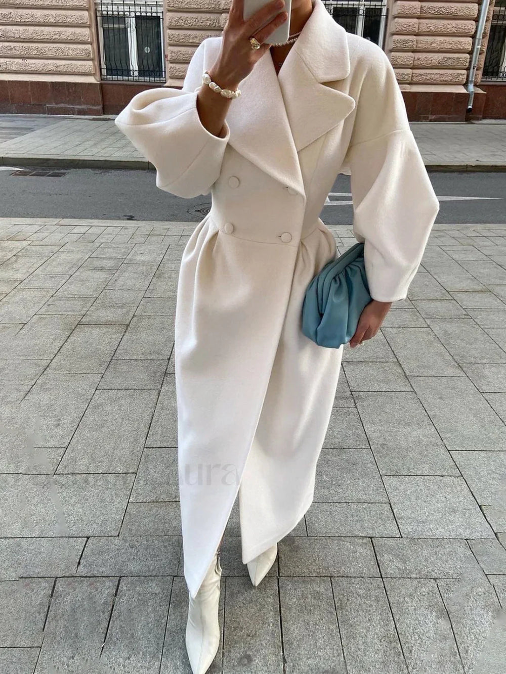 Miss Paris Graceful Trench Coat White / XS Wool Coats