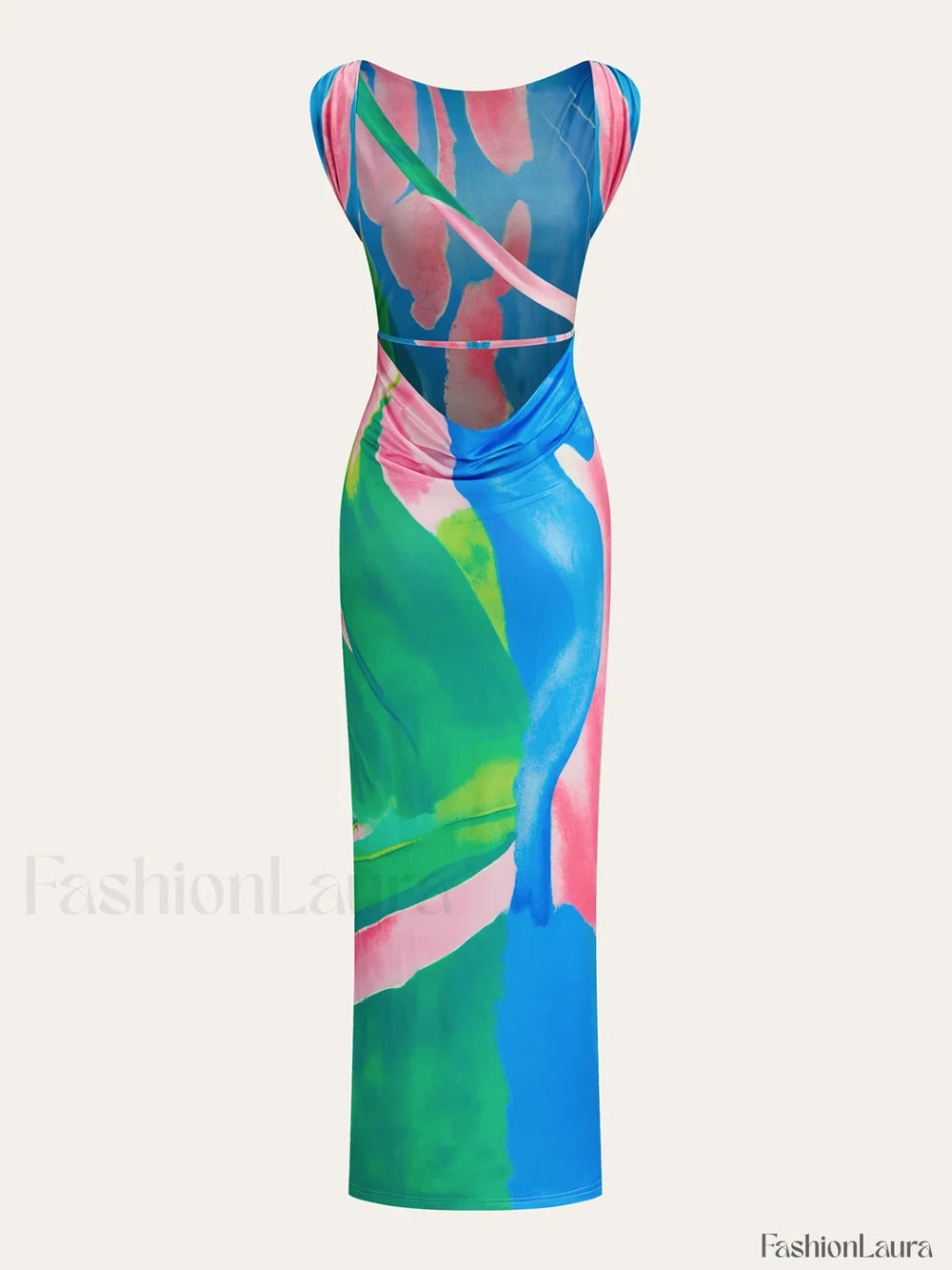 Monet Garden Print Sleeveless Long Dress Dresses