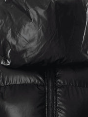 Muffler Scarf Detail Black Puffer Jacket Jackets