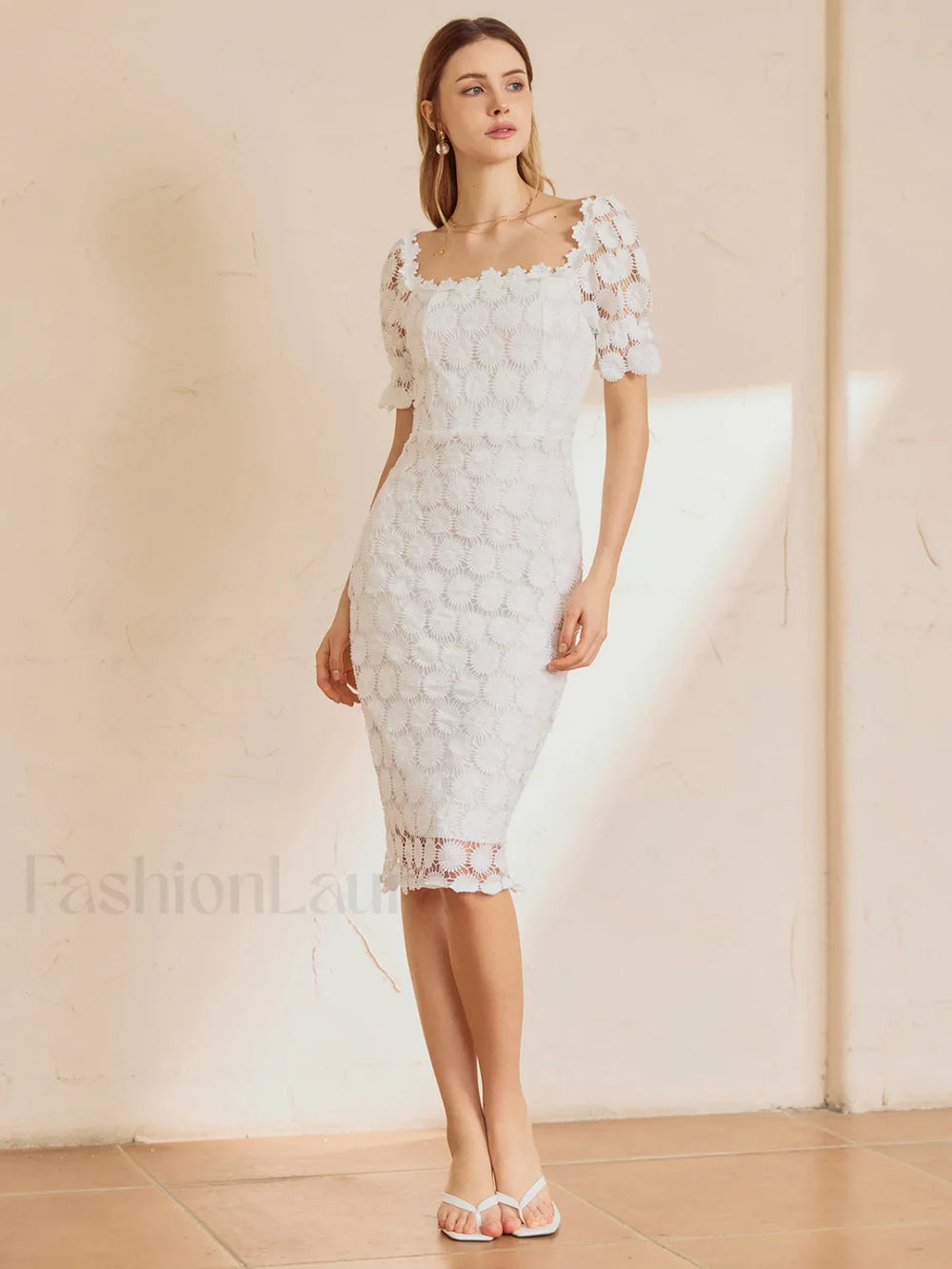 Multi Floral Graceful Midi Dress White / S Dresses