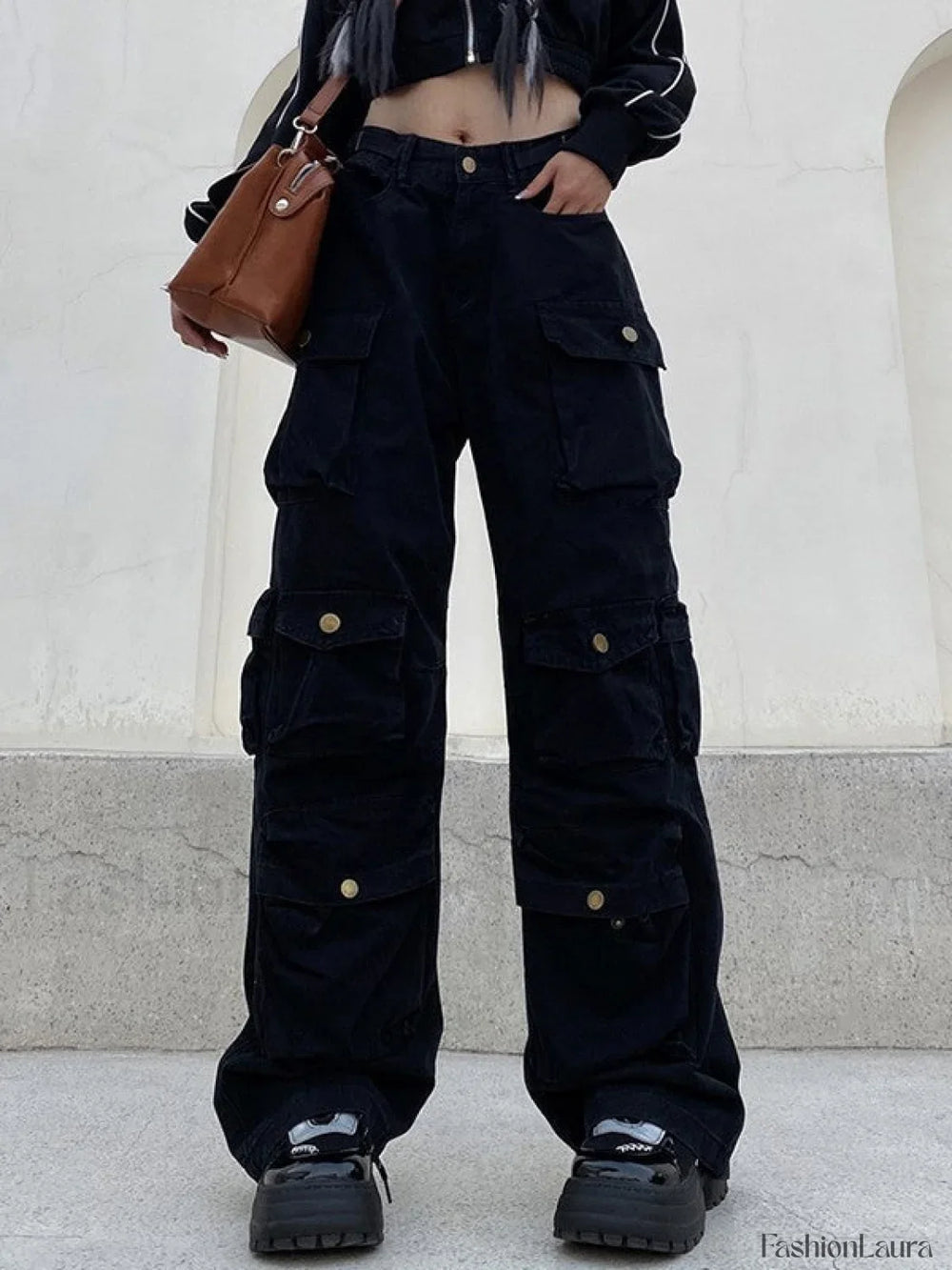 Multi Pockets Vintage Baggy Cargo Jeans Black / M Cargo Jeans