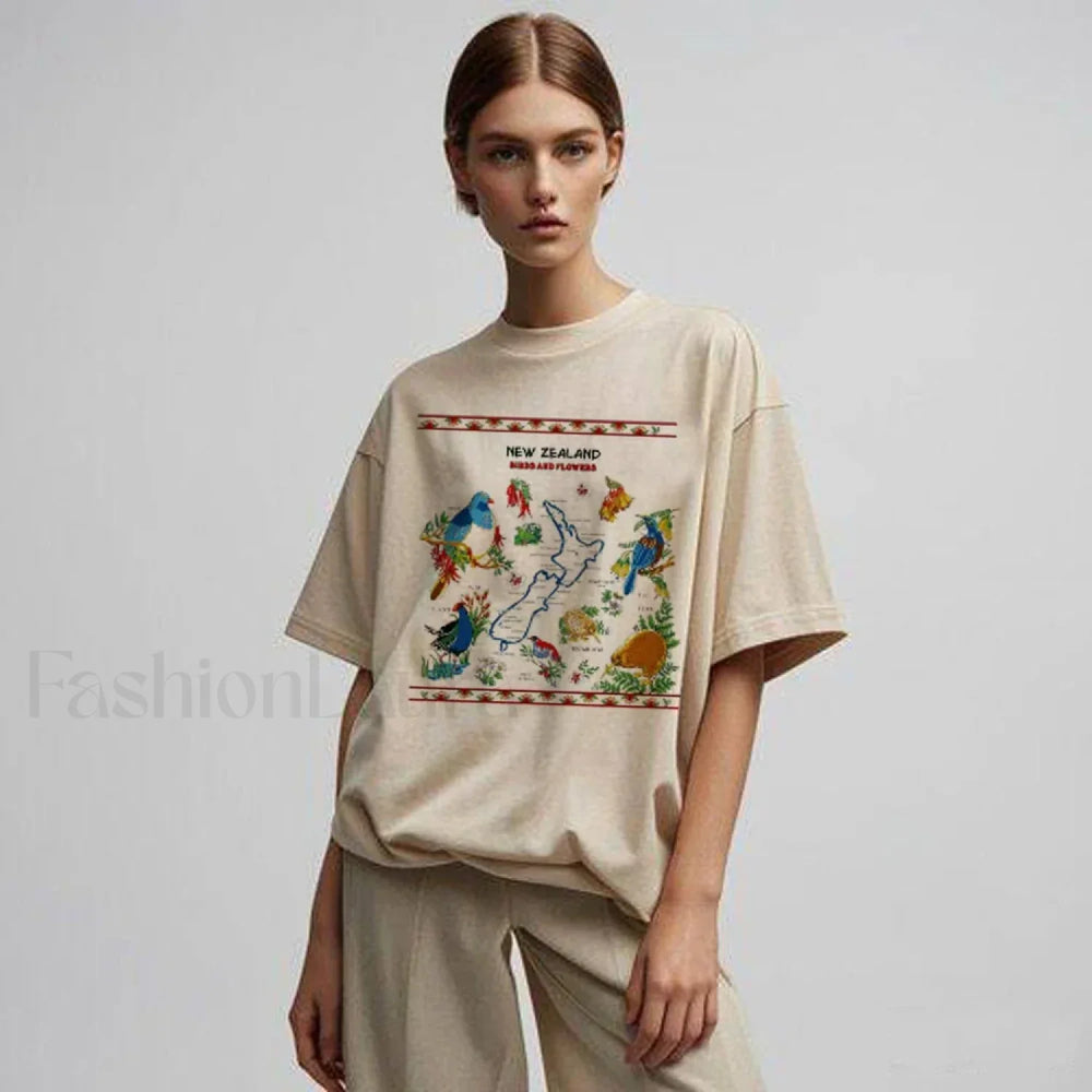 New Zealand Cartoon Summer Loose Casual T Shirt