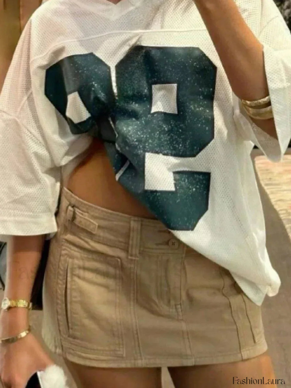 No. 99 Digital Print Oversized T Shirt