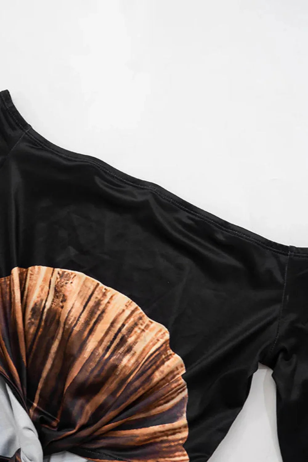 Off Shoulder Hollowed Halter Printed Kinked Maxi Dress