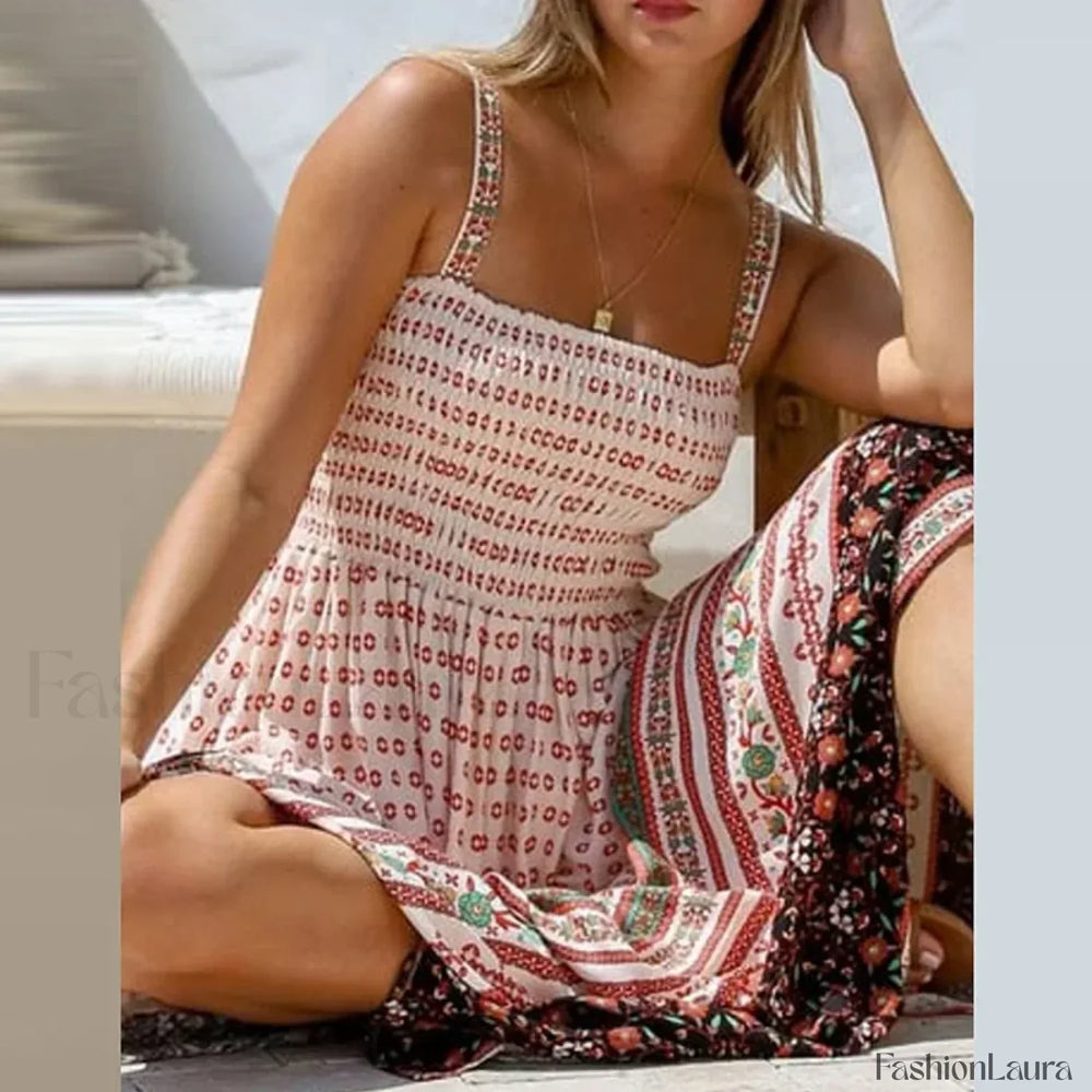 Off Shoulder Pocket Boho Dress