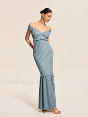 Off Shoulder Ruffle Detail Dress Dresses