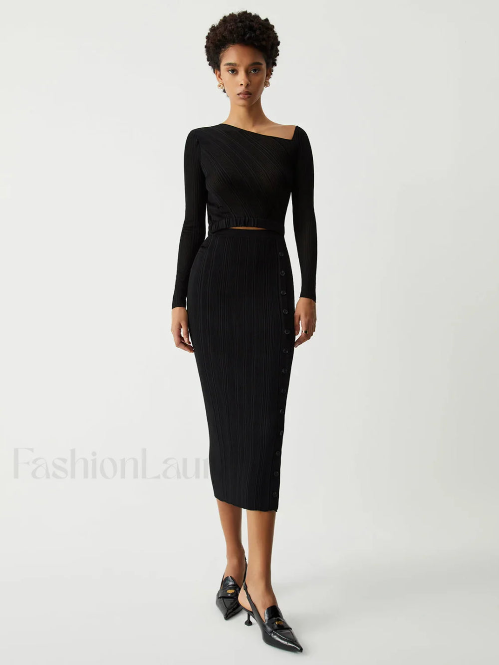 One Shoulder Off Trendy Knit Midi Dress Dresses