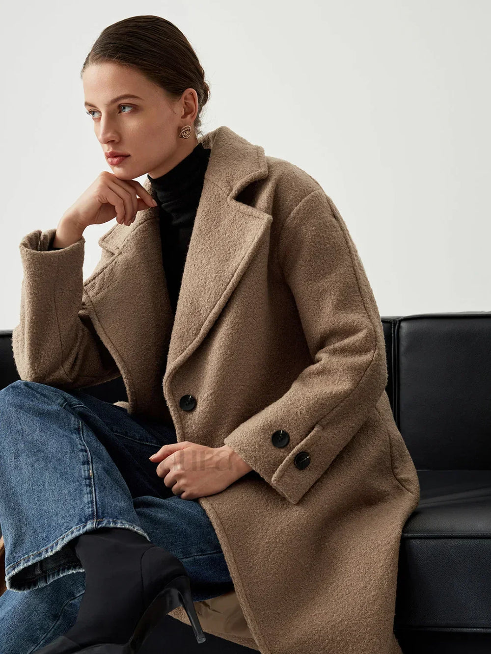 Oversized Charming Wool Coat Brown / XS Wool Coats