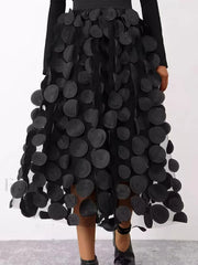 Oversized Mesh Polka Trendy Dot Midi Skirt Skirts