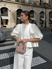 Oversized Puff Sleeve Blouse Blouses