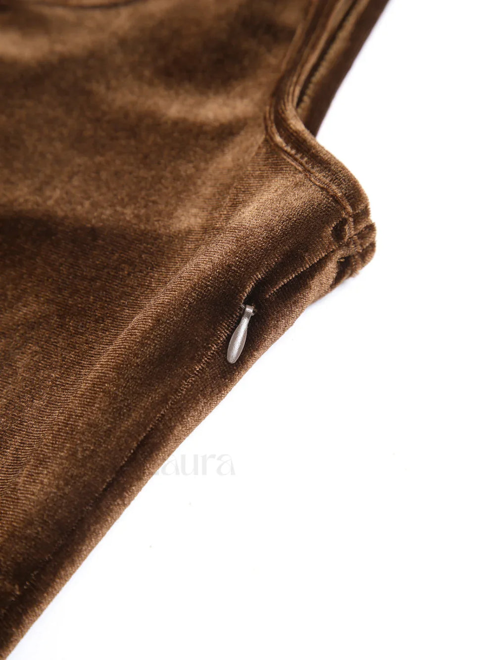 Paradise Feeling Velvet Trendy Zippered Midi Dress Dresses