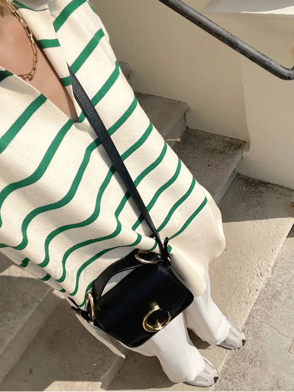 Paris In Graceful Spring Stripe Sweater Sweaters L