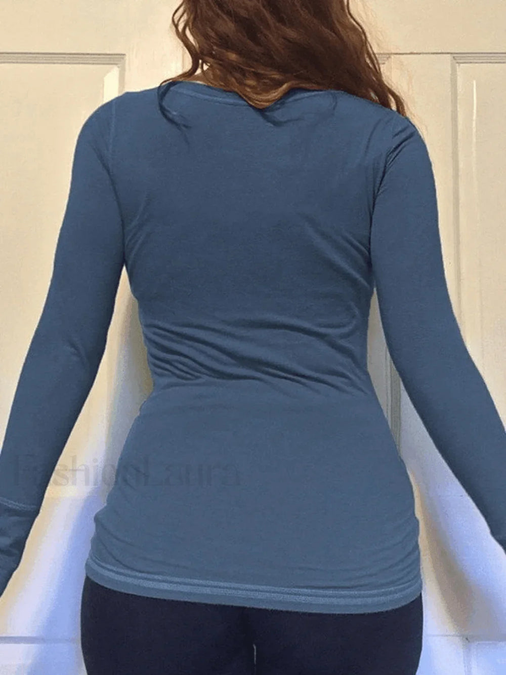 Patchwork Lace Buttoned Long Sleeve Top Tops&Tees