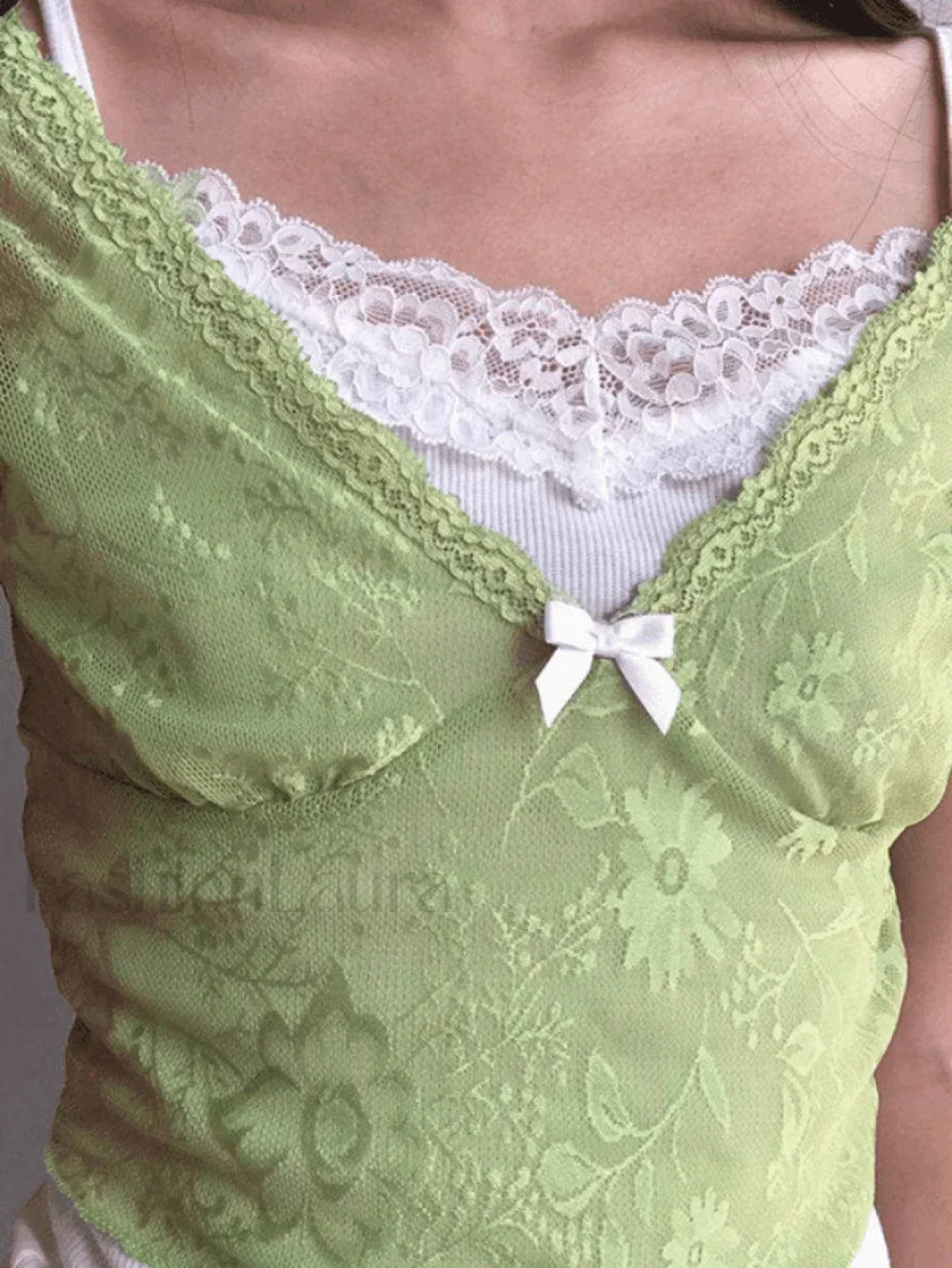 Patchwork Lace Crop Top Tops&Tees