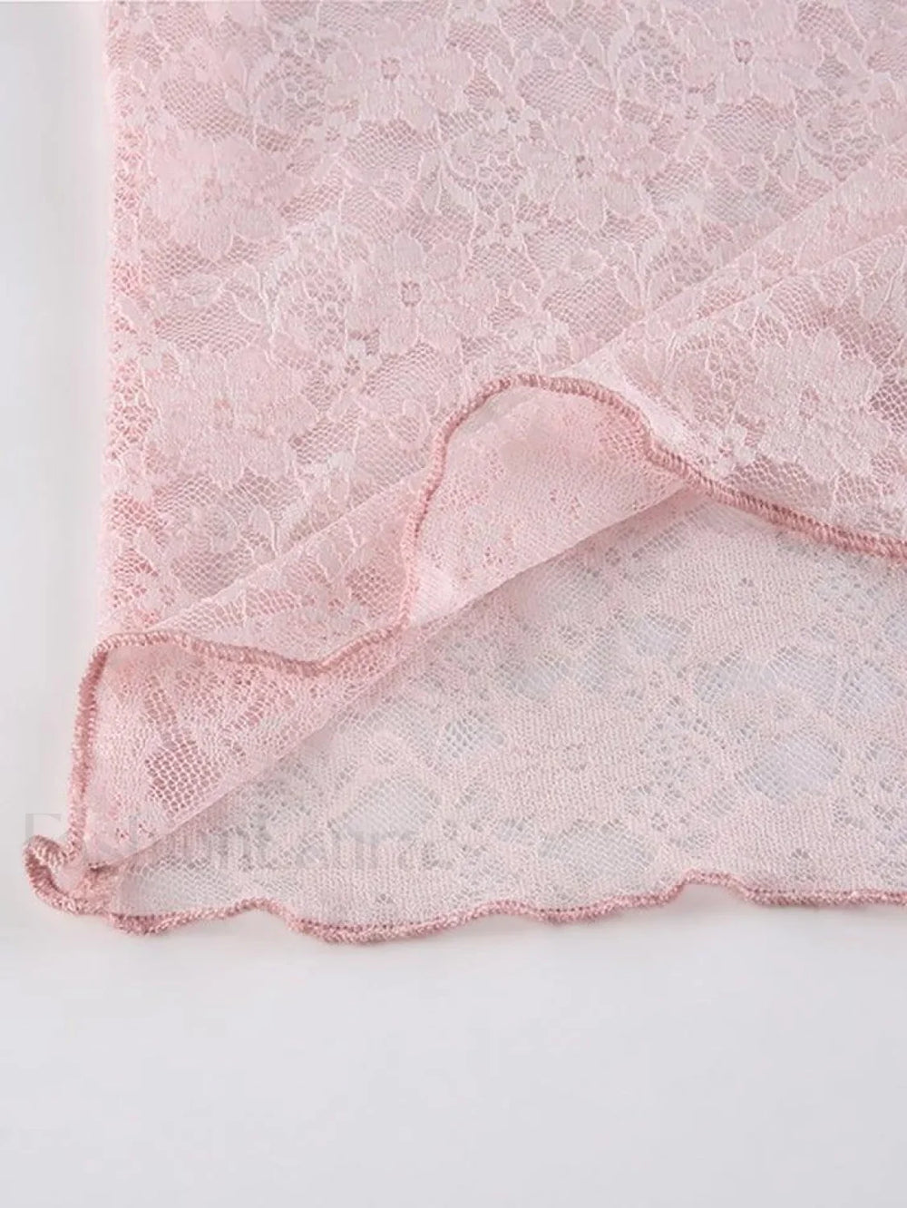 Patchwork Lace Trim Crop Top Tops&Tees