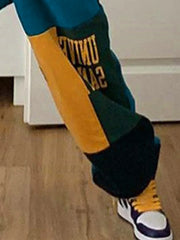 Patchwork Letter Jogger Pants Sweatpants